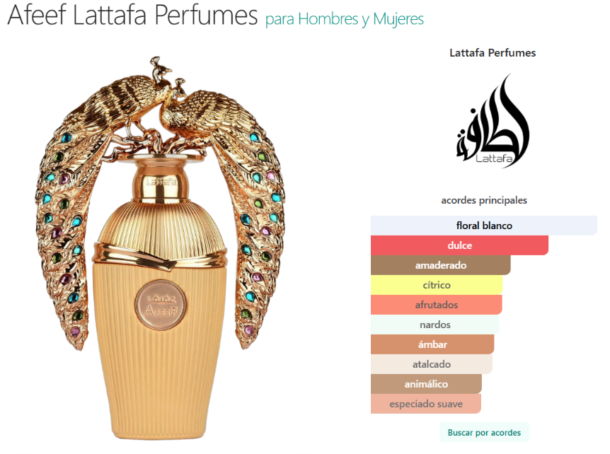 Afeef Lattafa Perfumes para Hombres y Mujeres
