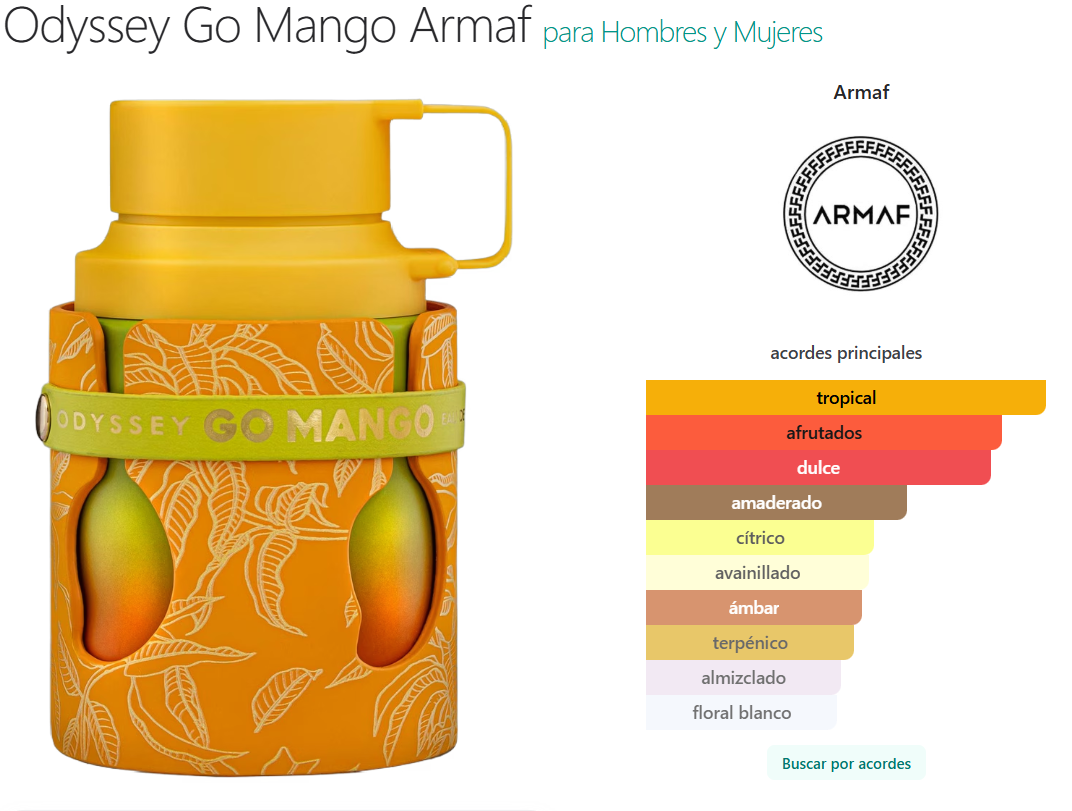 Odyssey Go Mango Armaf para Hombres y Mujeres